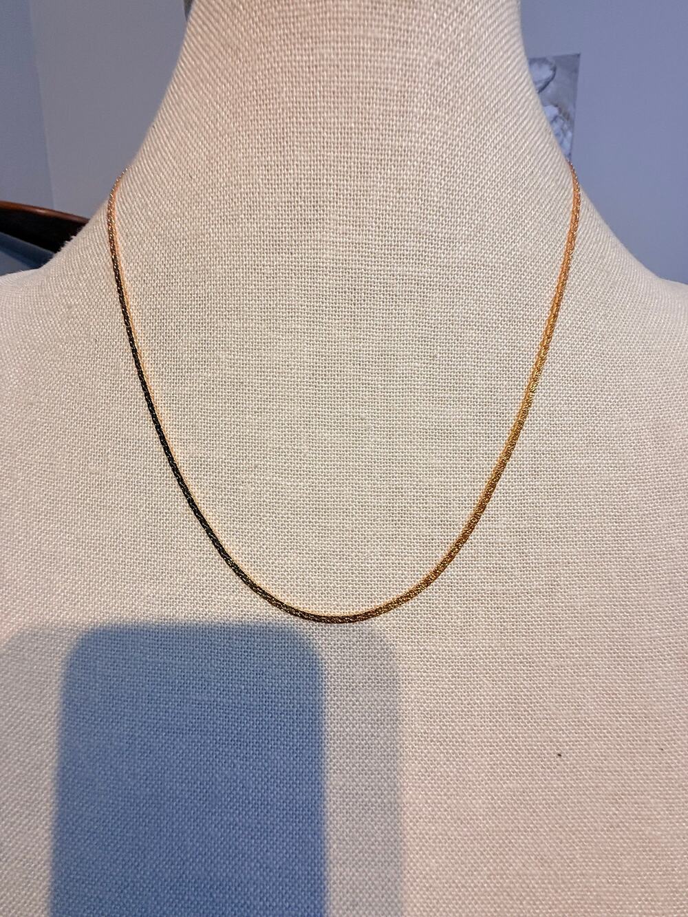 Vintage Monet Gold Tone Textured Chain Necklace 27”